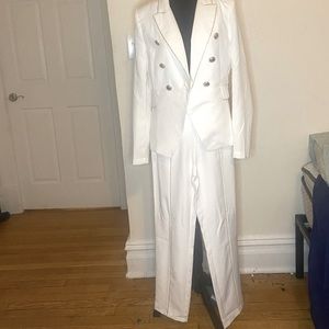 White Fashion Nova Pant Suit Set